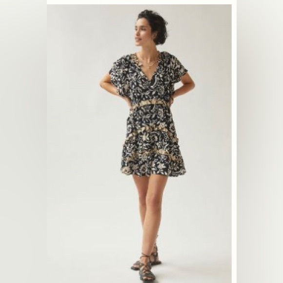Anthropologie Robin Tiered Mini Dress - Picture 1 of 5